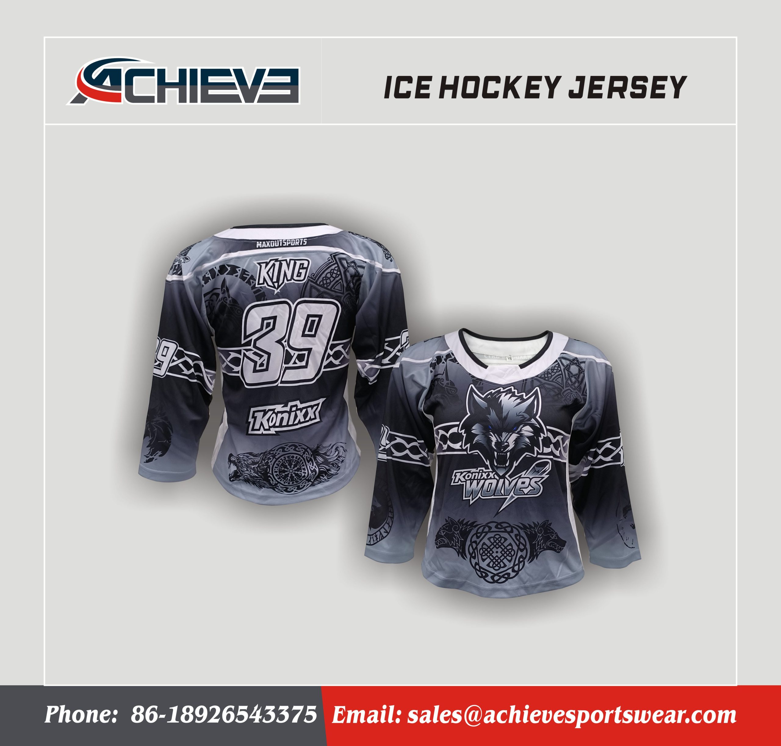 Wholesale Price Ice Hockey Uniform Polyester OEM Custom Design