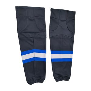 Sublimated High Quality Wholesale Sports Black Ice Hockey Socks-front view