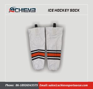 Custom Ice Hockey Socks – White Pro Stripe Team Hockey Leg Covers