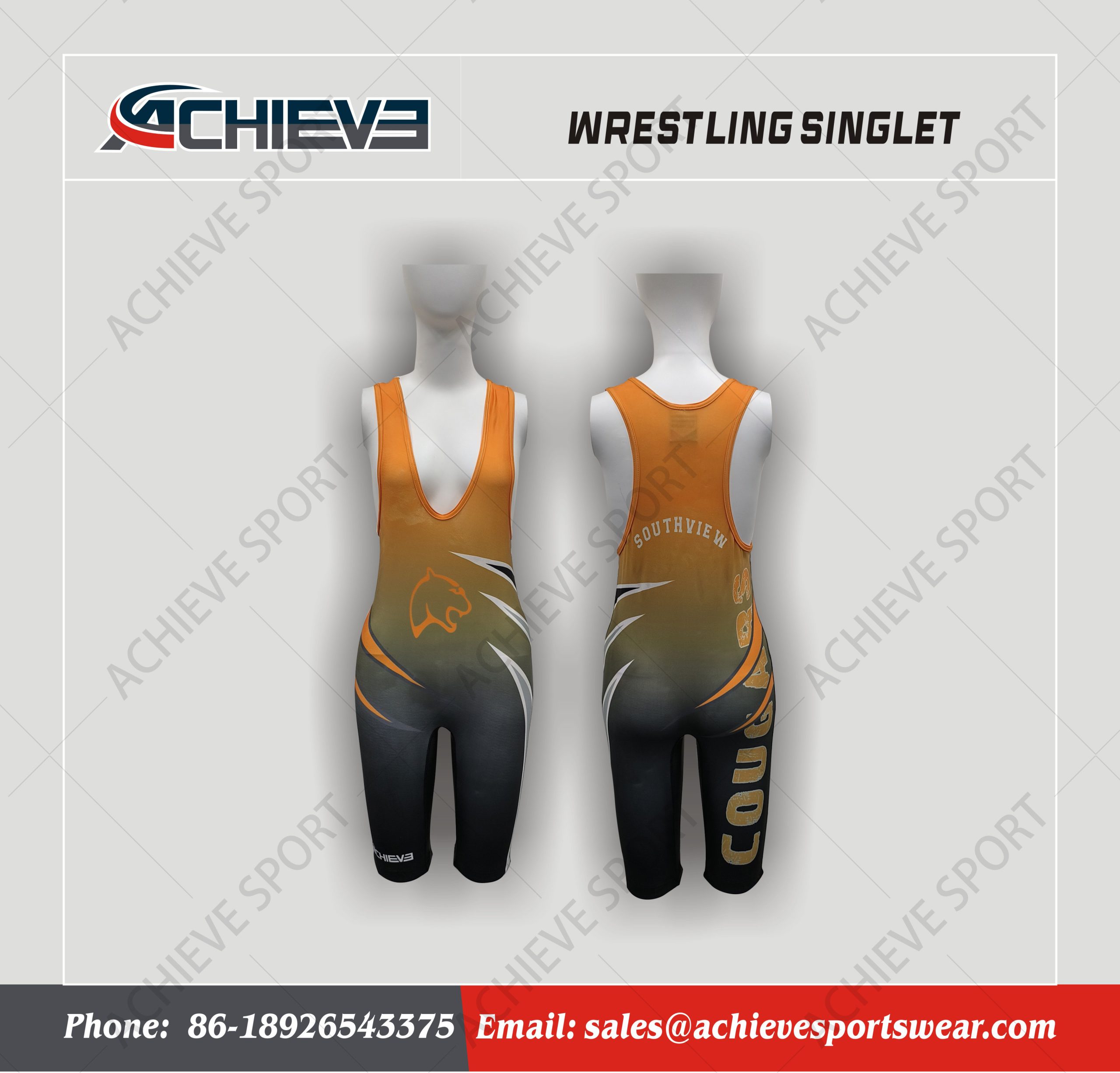 Wrestling Singlet Professional Sublimated wholesale  Wrestling WearCustom Design  | Achieve