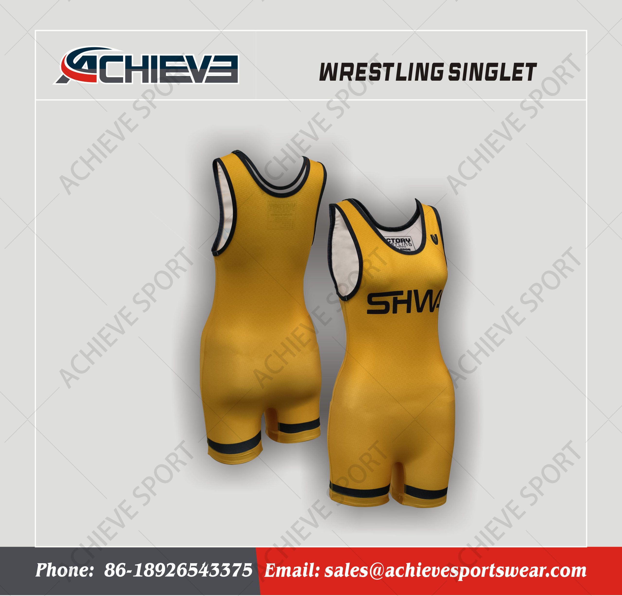 Achieve Sports Heat-Transfer  Custom Design Wrestling Singlet for Men Women Professional Wrestling Wear