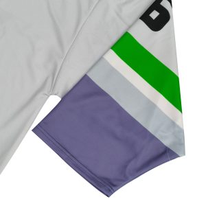 Custom Lace-Up Ice Hockey Jersey White Purple Green Team Hockey Uniform