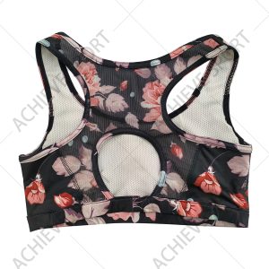 Custom Sublimation Yoga Sports Bra | Floral Printed Women's Fitness Sports Bra Manufacturer