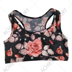 Custom Sublimation Yoga Sports Bra | Floral Printed Women's Fitness Sports Bra Manufacturer